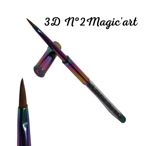Pinceau Ongle - 3D 2mm Arc en Ciel Magic’Art - Pinceaux - Virginie Magic'art
