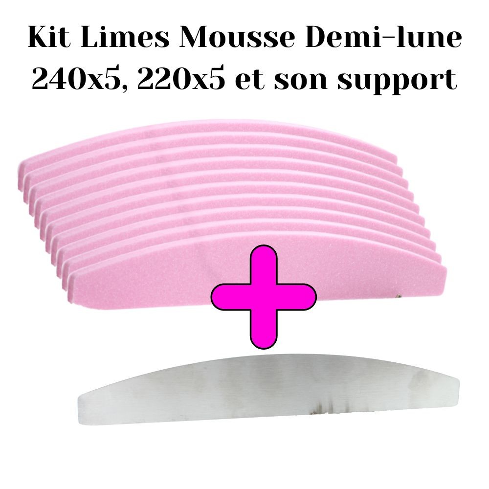 Kit Limes Mousse Demi-lune 240x5, 220x5 et son support