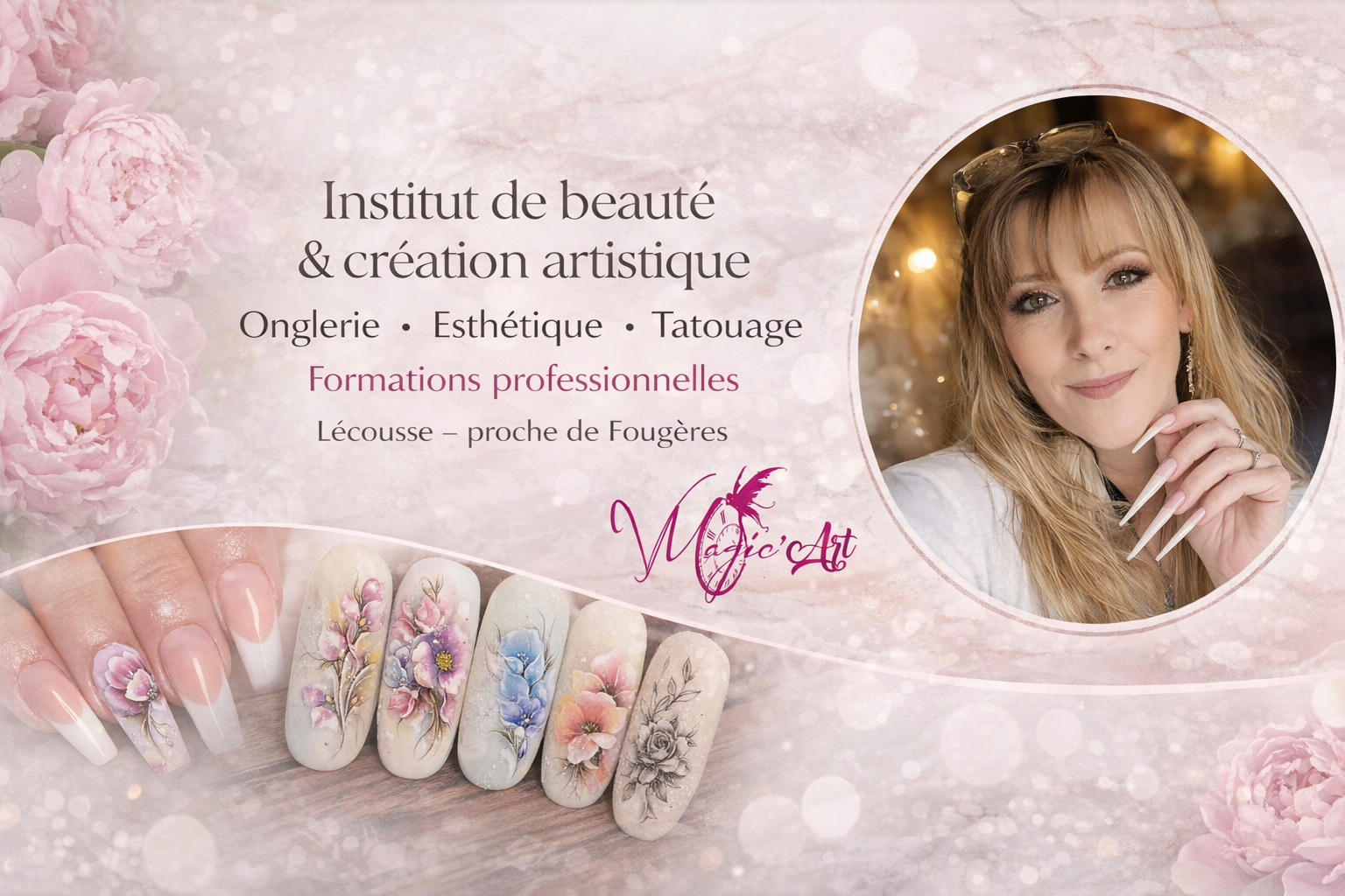 Institut Virginie Magic'Art à Lécousse – Onglerie, Esthétique, Tatouage et Formations professionnelles
